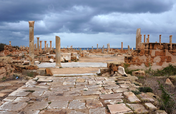 An ancient Roman road leads to the center of Sabratha