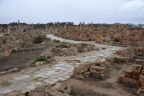 Roman road passing by the ancient Latrine, Sabratha