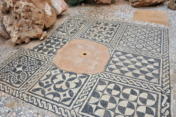 Mosaic floor missing a portion, Sabratha