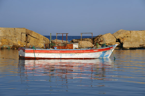 Boat in the small Port of Al Khoms