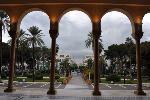 Looking out from the front door of the Museum of Libya