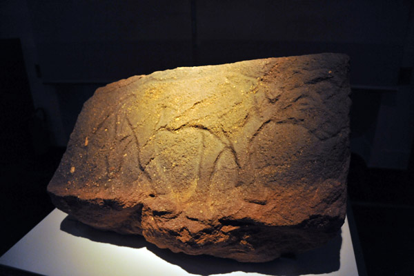 Prehistory Room - engraved neolithic slab from Ain Elobu, 7000-4000 BC