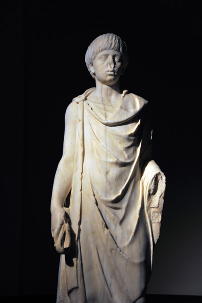 Statue of young man wearing a chlamys, 2nd C. AD, Hadrianic Baths, Leptis Magna