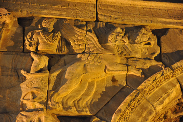 Detail of the Arch of Marcus Aurelius - Chariot pulled by griffons