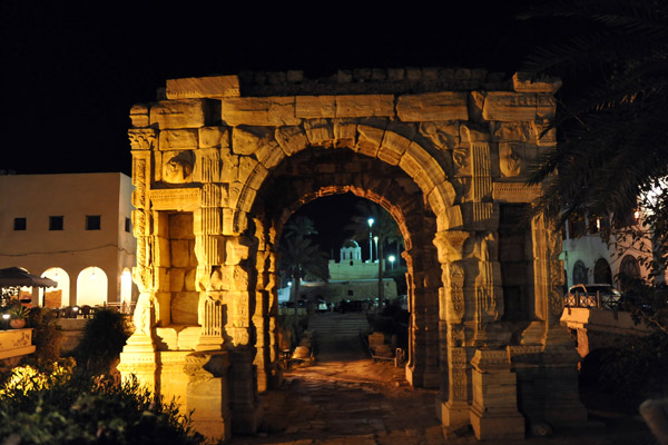 The Arch of Marcus Aurelius sits quite a bit lower than the current street level of the Tripoli Medina