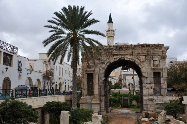Arch of Marcus Aurelius on a cloudy day, Tripoli