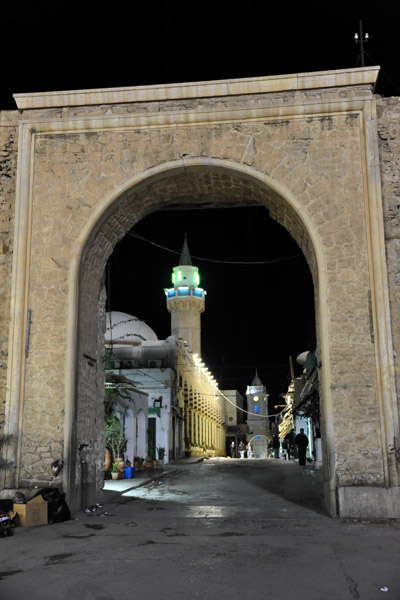 Gate to the Tripoli Medina at night