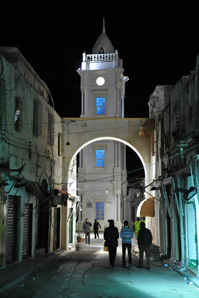 19th C. Ottoman Clock Tower at night, Tripoli