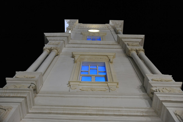 Looking up at the 19th C. Ottoman Clock Tower, Tripoli Medina at night