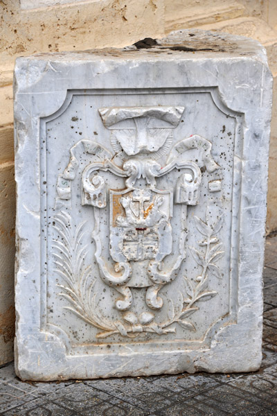 Carved stone at the Anglican Church
