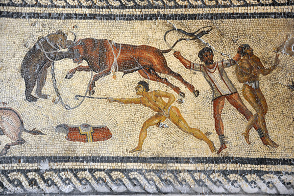 Gladiator mosaic, 2nd C. AD