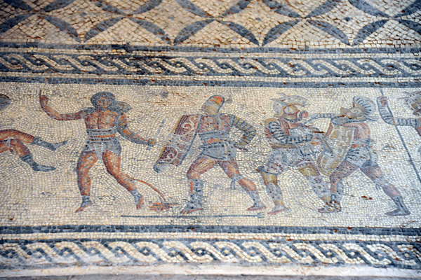 Gladiator mosaic, 2nd C. AD