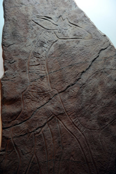 Cast of prehistoric rock art - giraffe