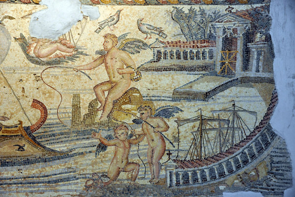 Mosaic of a Roman port