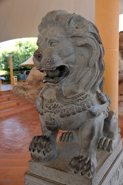 Chinese lion at the entrance to Al Ain Zoo