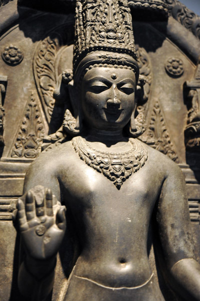 Detail of a standing Buddha, Bihar State