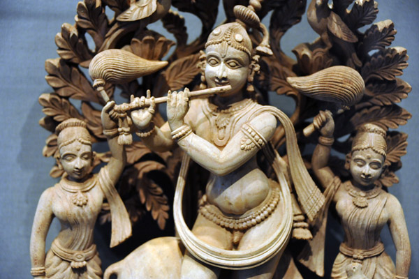 Krishna as a cowherd playing the flute, 19th C, Southern India