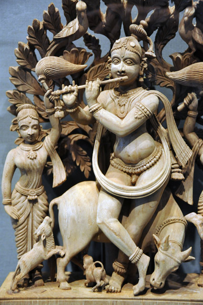 Krishna as a cowherd playing the flute, 19th C, Southern India