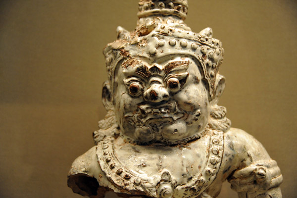Head and torso of a crowned guardian, 15th C. Thailand