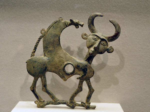 Cheekpiece of a horse bridle in the form of a mythical creature, Luristan region, Iran, ca 1000-650 BC