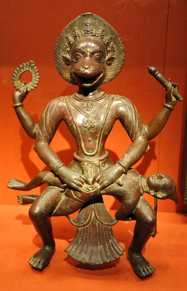 Naramsimha, Vishnu in the form of a man-lion, destroying a demon king, 16th C. Nepal