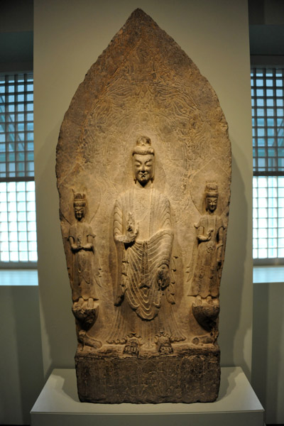 Stele of Buddha and 2 bodhisattvas, 533 AD, Northern Wei dynasty