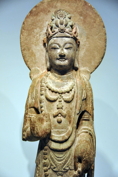 Sandstone Bodhisattva, Northern Qi Dynasty, 550-577 AD