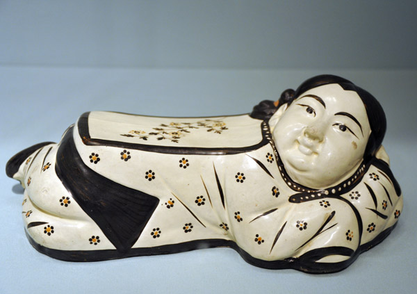 Pillow in the form of a reclining girl, Northern China, Jin Dynasty 1115-1234