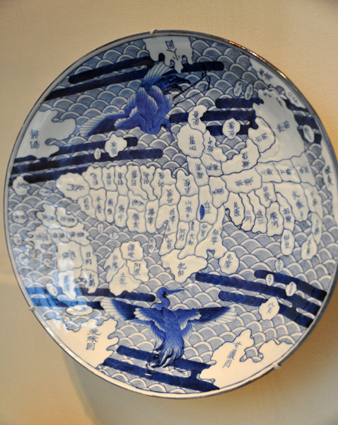 Plate with a map of Japan, 1800-1868