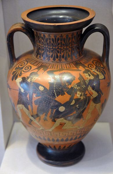 Black-figure Amphora with Herakles fighting Amazons, Athens, late 6th C. BC