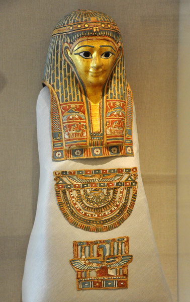 Mummy mask and pectoral, Fayum, Ptolemaic Egypt, 332-30 BC