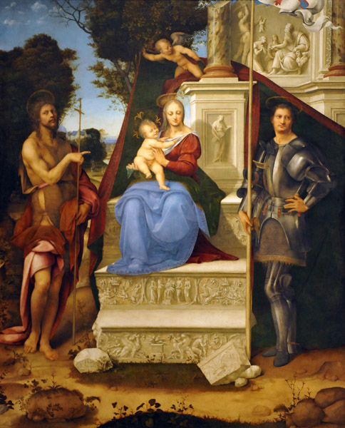 Madonna and Child with St. John the Baptist and St. George, Il Milanese ca 1514