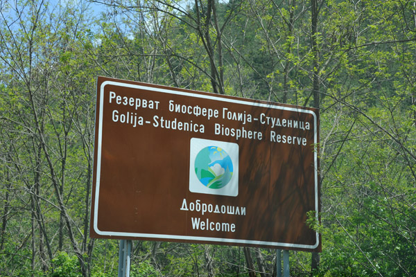 Entering the Golija-Studenica Biosphere Reserve, Serbia