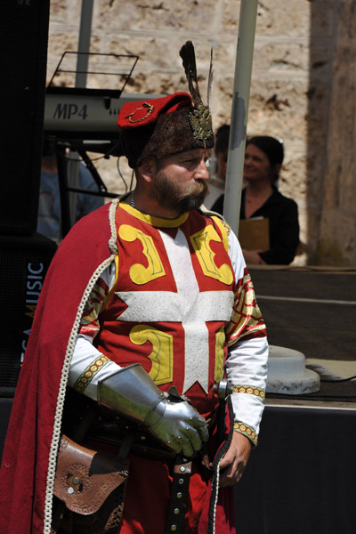 Man in the costume of a medieval Serbian noble