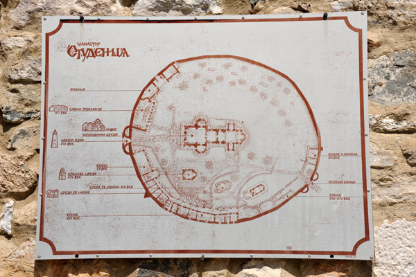 Map of Studenica Monastery