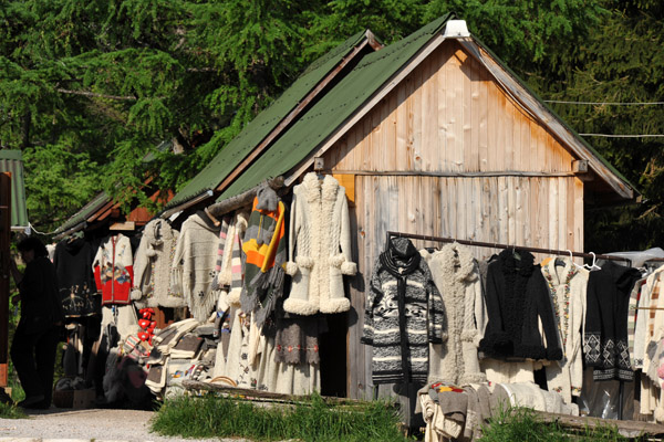 Knitwear on offer in Sirogojno