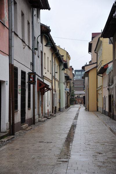 Narrow lane of Baščaršija in the rain