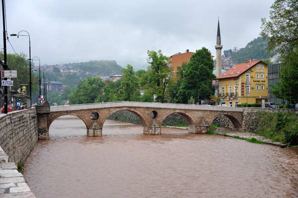 Sarajevo's famous Latin Bridge - the Ottomans replaced an earlier wooden bridge with a stone construction in 1565