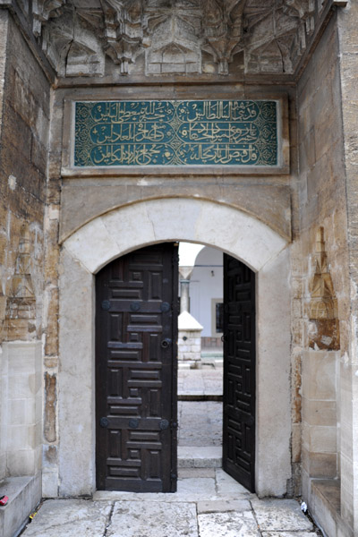 Doorway leading to a courtyard