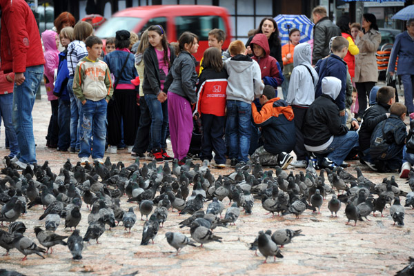 Baščaršija Square is also known as Pigeon Square