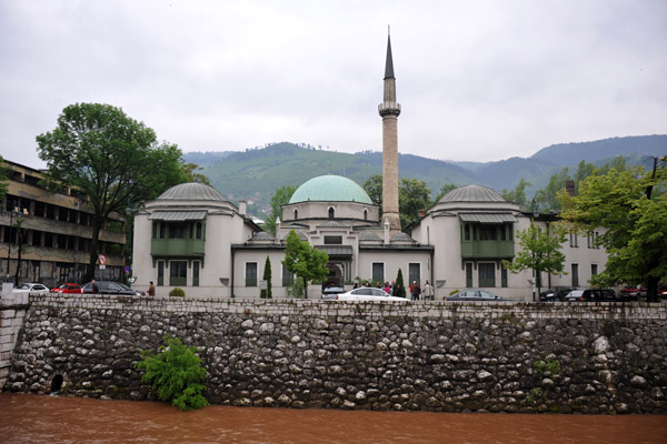 Emperor's Mosque on the south bank of the river, Sarajevo