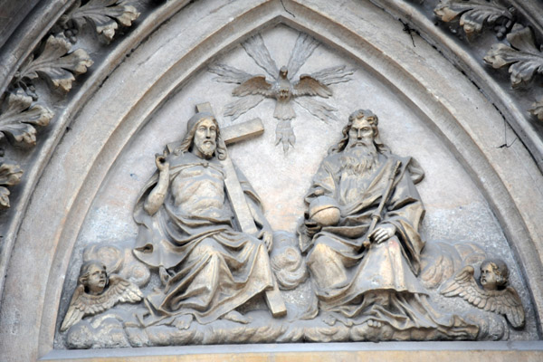 Sculpture group over the main door, Sarajevo Cathedral
