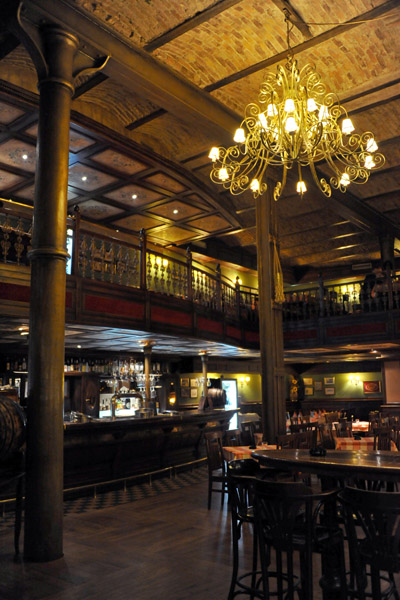 Cool dark two-level bar, Sarajevo Brewery