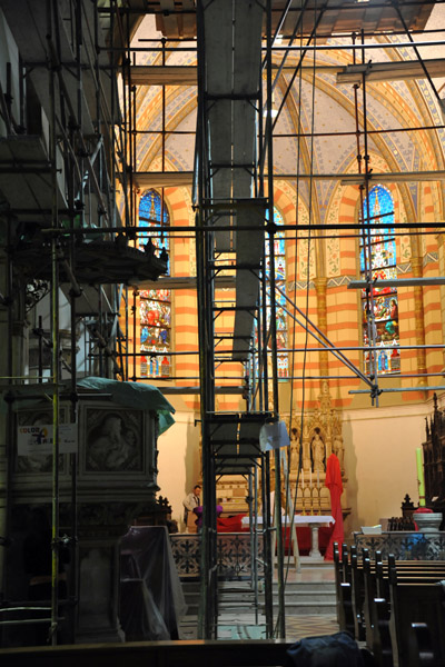 Sarajevo Cathedral interior under repair