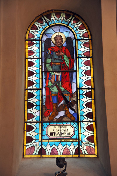 Stained glass window in the Orthodox Cathedral
