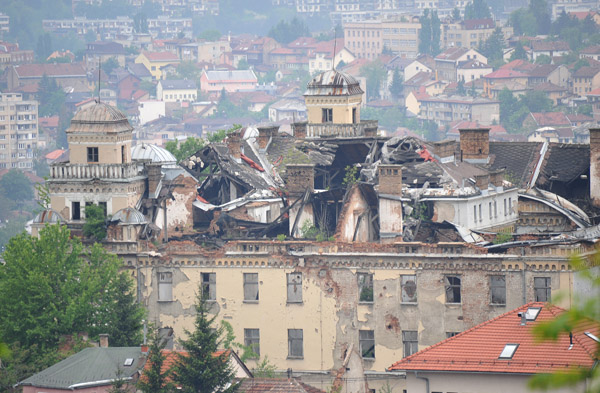 During the Siege of Sarajevo, Serbian forces held most of the hilltops almost completely surrounding the city