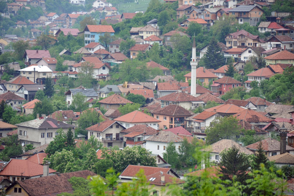 Sarajevo neighborhood with a minaret