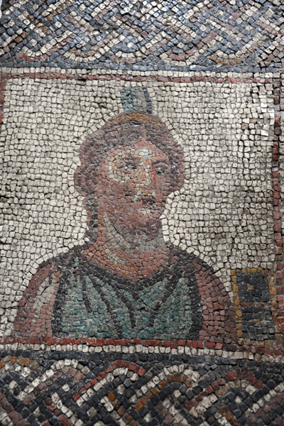 Ancient mosaic of Caliope, the muse of epic poetry