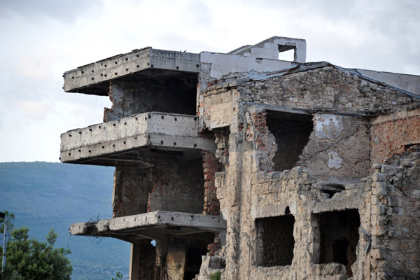 Mostar is still littered with ruins from the war