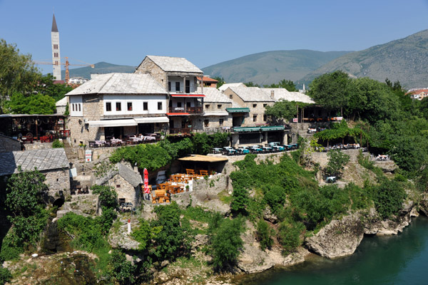 Cafs lining the West Bank of the Neretva River
